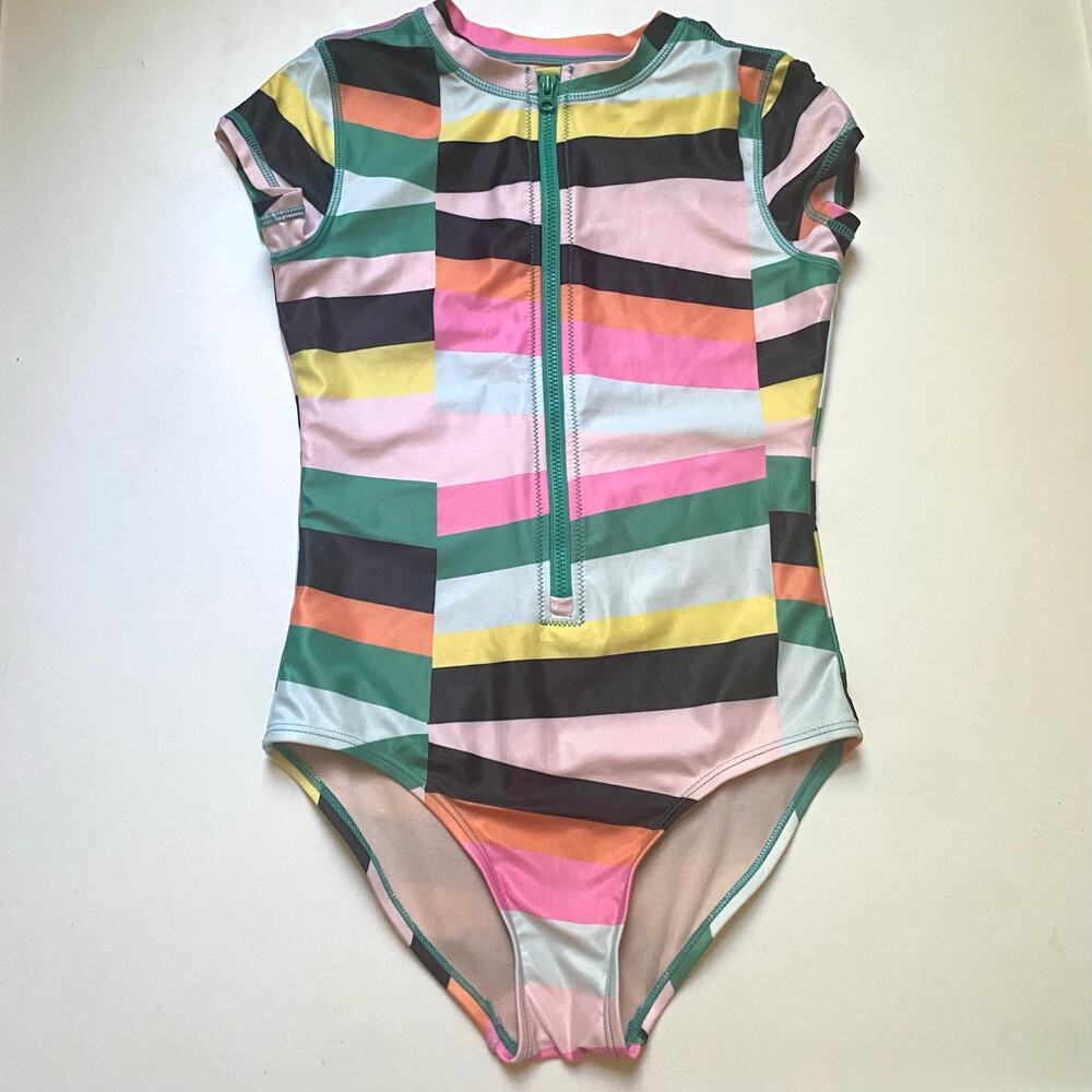 Tea Collection Stripe Bathing Suit Rash guard Swim One Piece